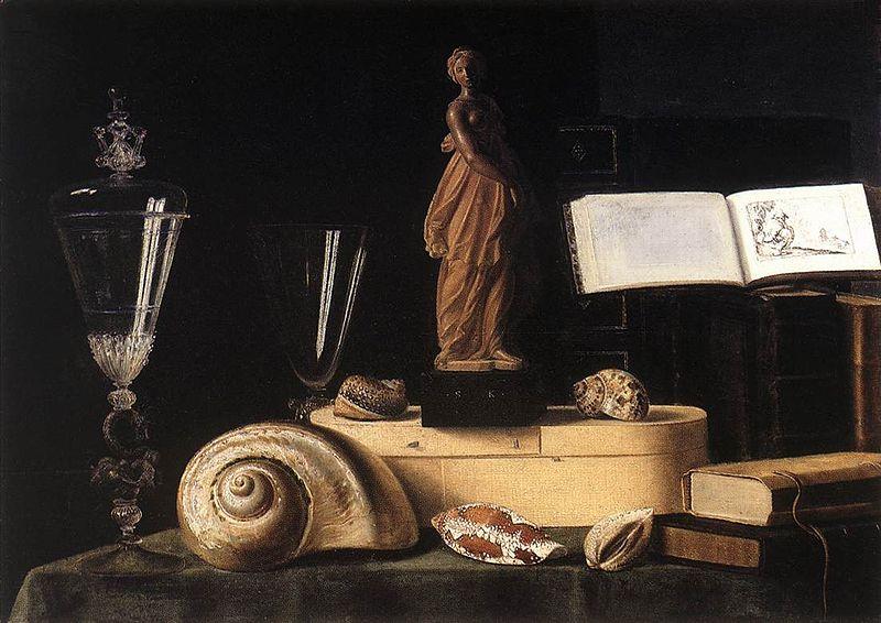 Sebastian Stoskopff Still-Life with Statuette and Shells Germany oil painting art